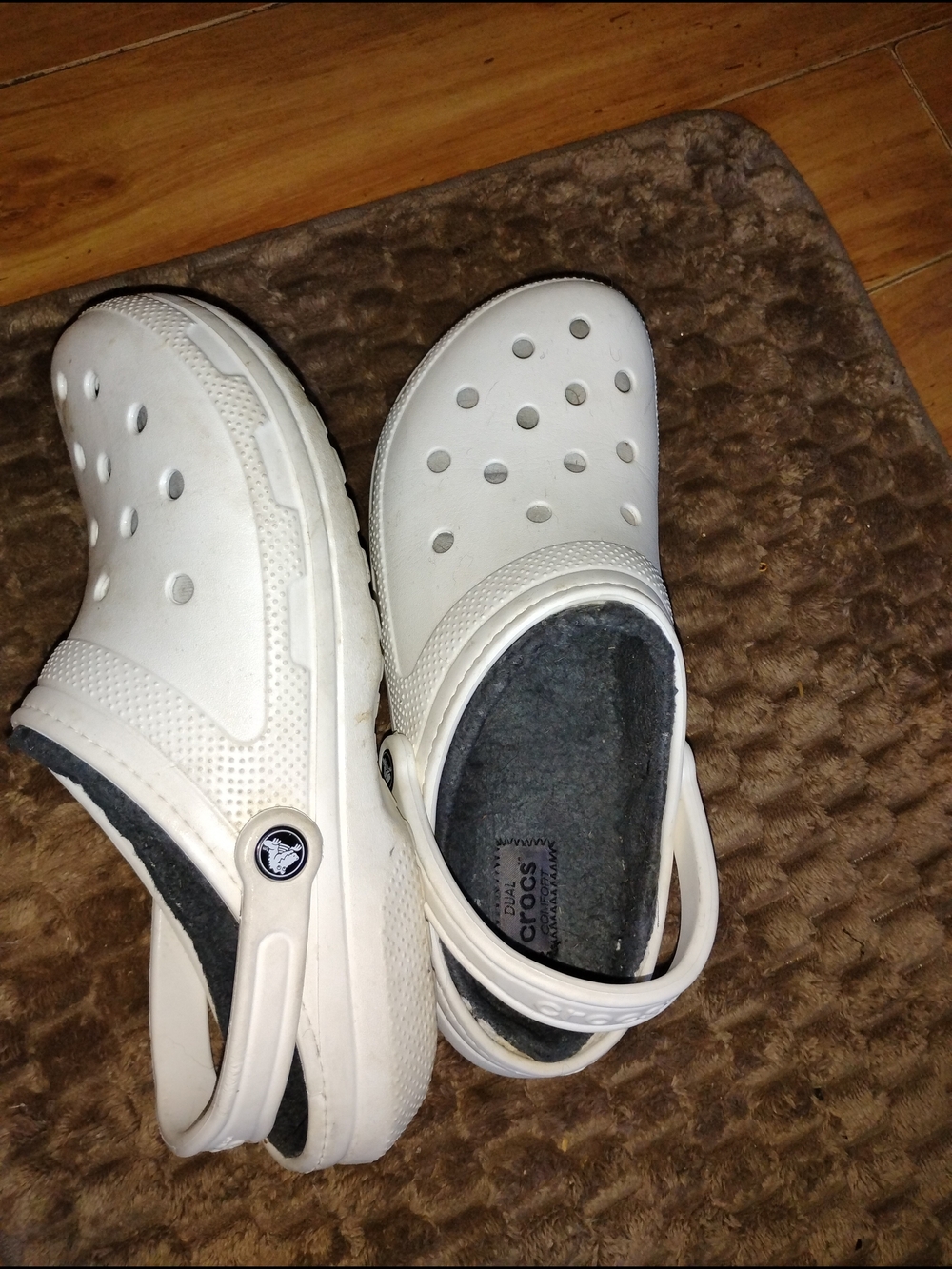 CROCS White Classic Clog with Charcoal Liner
